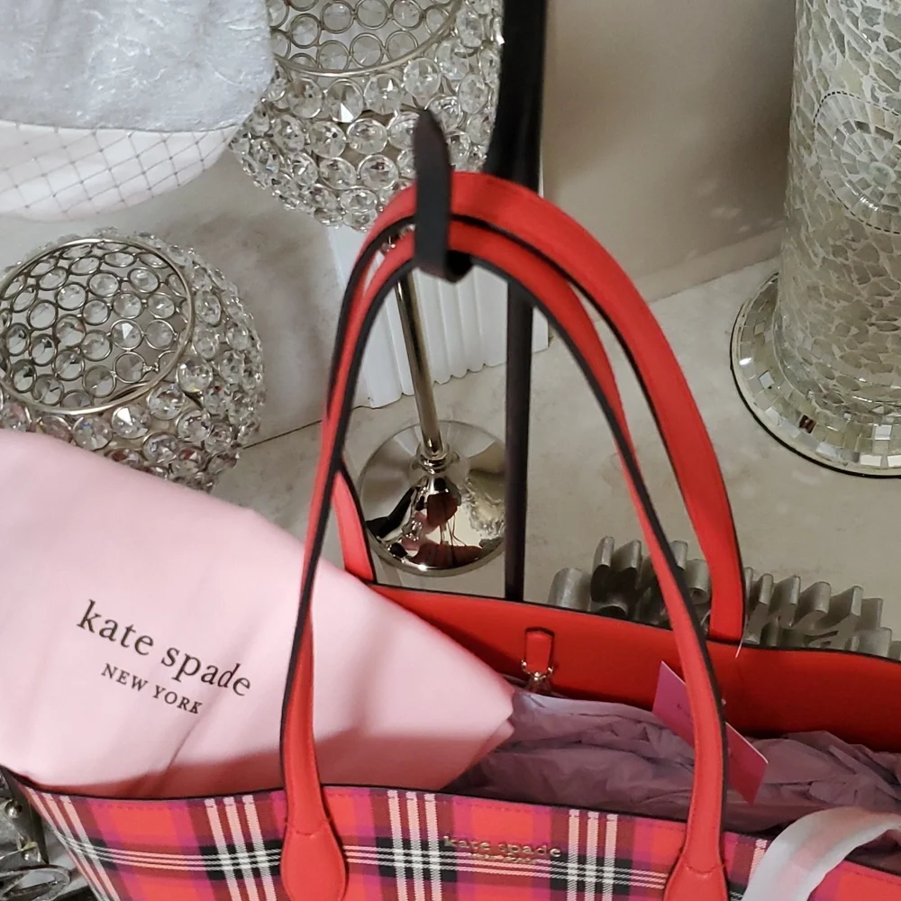 🥳🎈HOST PICK!🎈🥳  🍓 KATE SPADE All Day Foliage Plaid Tote 🍓